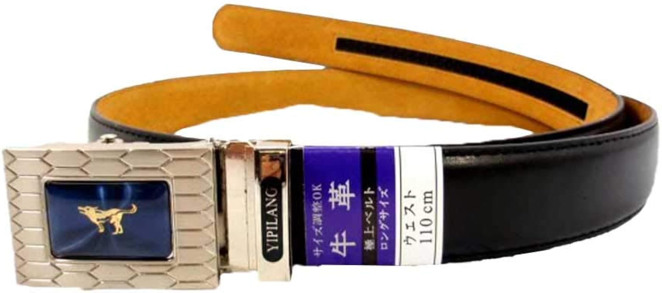 Amazon | 紳士 牛革 ベルト ロングサイズ 黒 GB-E40(W6) 長尺 メンズ